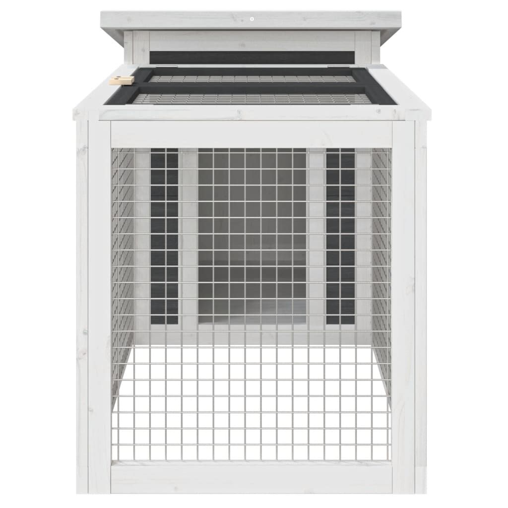 VidaXL Conejera de Madera Maciza de pino gris para Conejos thumbnail