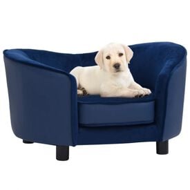 Vidaxl sofá grueso acolchado azul oscuro para perros