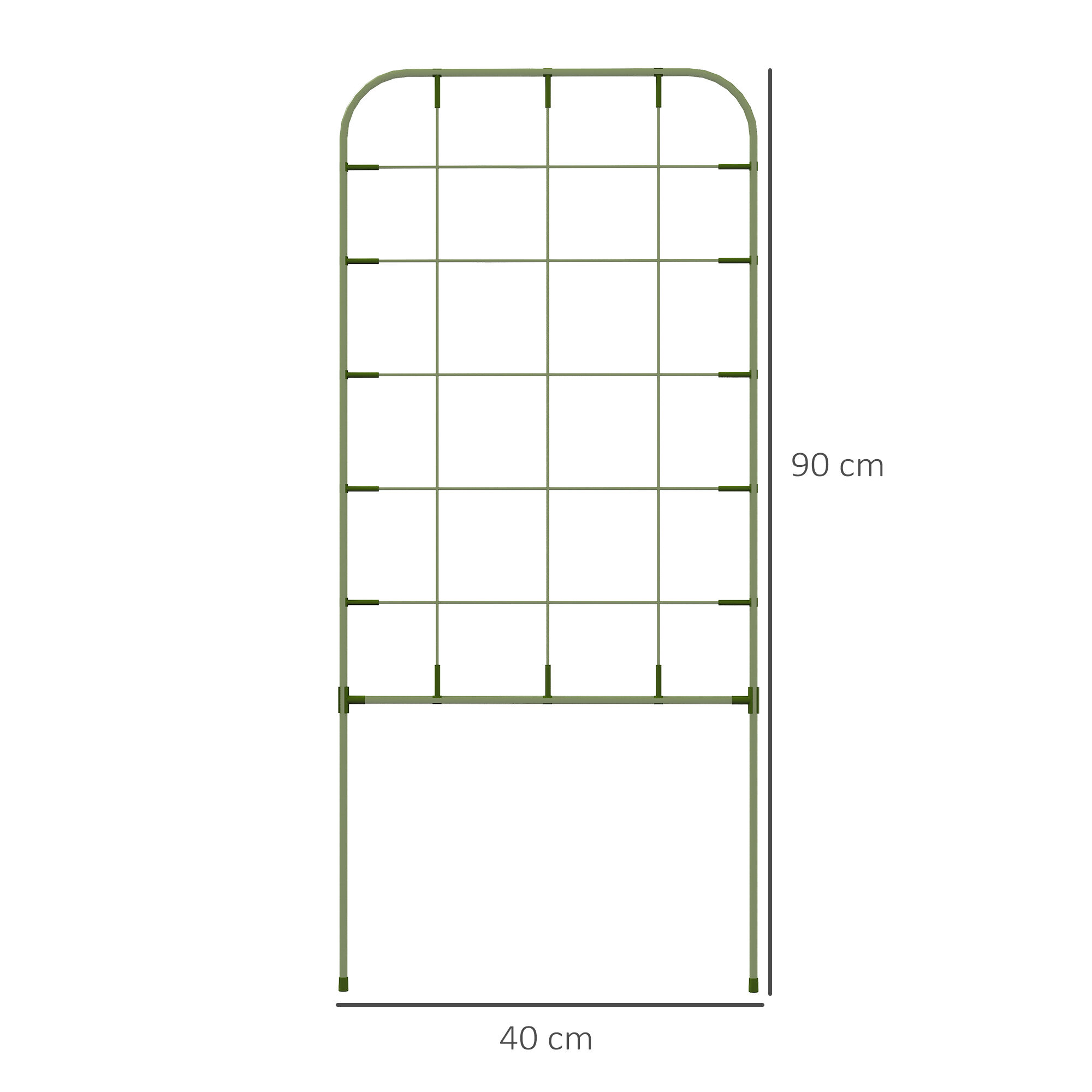 Outsunny Juego de 4 Enrejados de Jard&iacute;n Soportes para Plantas Trepadoras con Marco de Acero para Frutas Verduras Flores 40x90 cm Verde, , large Imagen numero 3