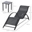 Outsunny 2 Tumbonas de Jardín 59x169x66 cm con Mesa de Café 41x41x45 cm de Vidrio Templado Reposabrazos para Patio Piscina Terraza Aire Libre Negro, , large indicador imagen numero 3