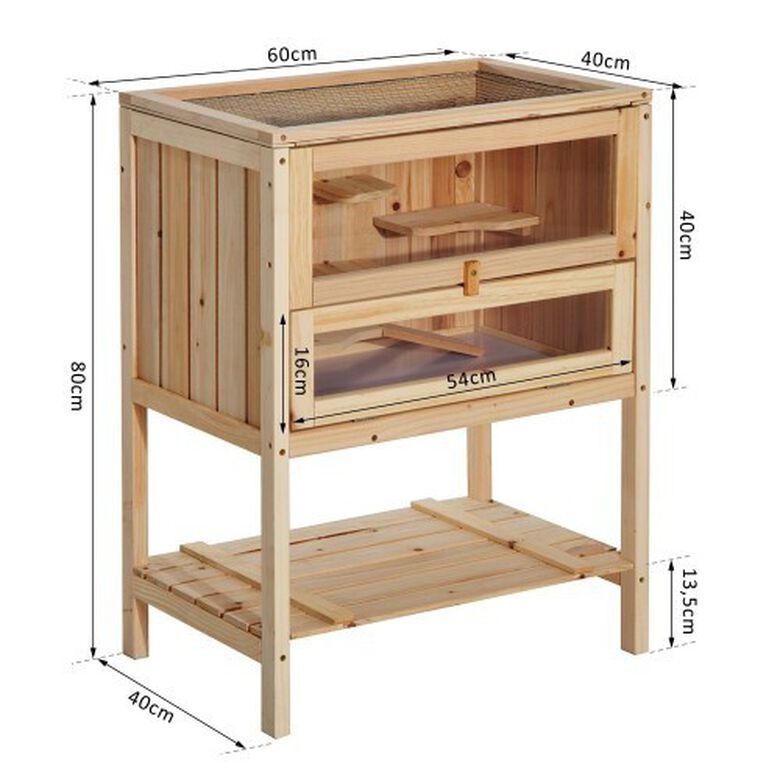 Jaula de madera para hamster color Madera natural thumbnail