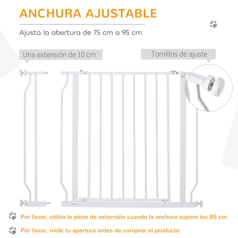 PawHut Barrera de Seguridad Blanca para Perros thumbnail