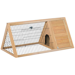 PawHut Jaula madera natural para Conejos