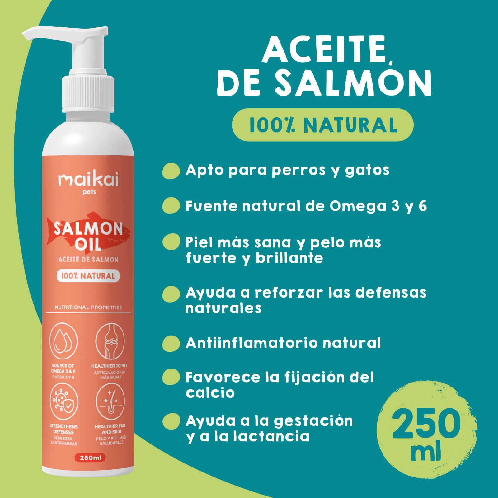 MAIKAI PETS  Pack de Chuches + Aceite de Salmón para perros y gatos thumbnail