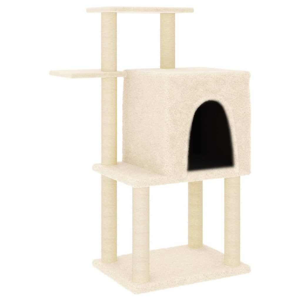 vidaXL Rascador para gatos con postes de sisal color crema 97 cm, , large Imagen numero 1