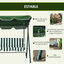 Outsunny Columpio Balancín de Jardín Exterior de 3 Plazas con Cojín Techo Ajustable y Marco de Acero para Balcón Terraza Patio Carga Máx. 240 kg 172x110x153 cm Raya Verde, , large indicador imagen numero 5