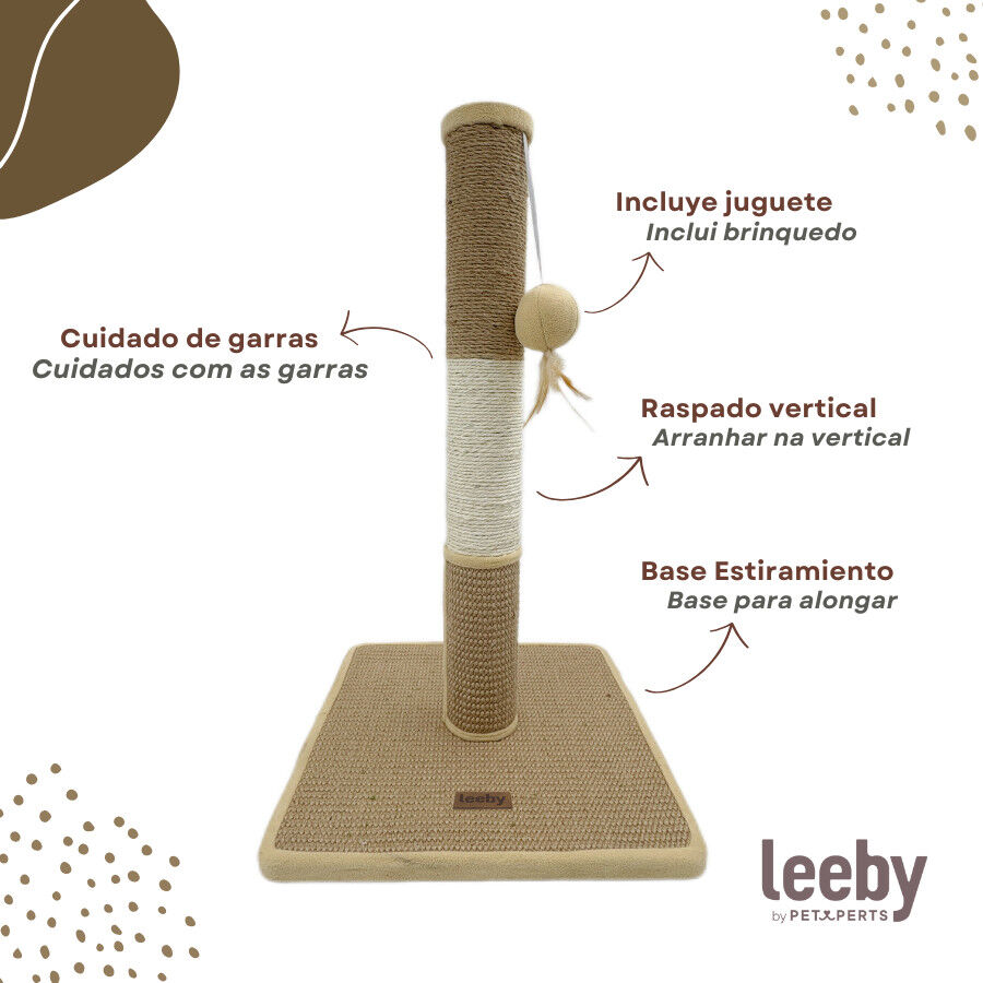 Leeby Mimi rascador de sisal y terciopelo con juguete para gatos thumbnail