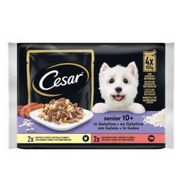 Cesar Carnes Mixtas Gelatina en Bolsita para Perros Senior - Multipack