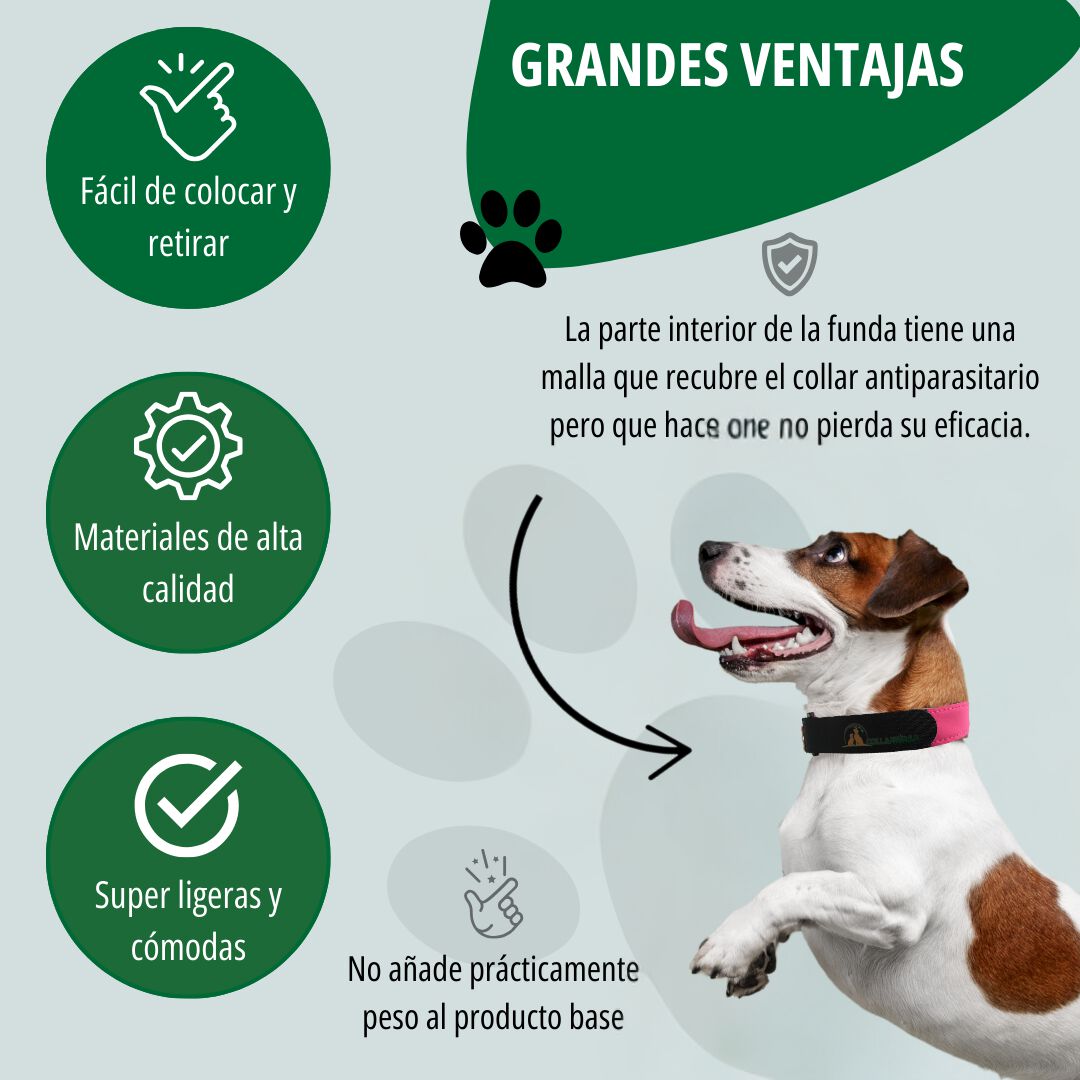 COLLARWRAP Funda Collar Antiparasitario Rosa para perros thumbnail