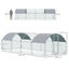 PawHut Gallinero para Exterior Grande de Acero Galvanizado 280x760x197 cm Jaula de Aves Cubierta de Tela Oxford Impermeable y Resistente a los Rayos UV para Patio Plata, , large indicador imagen numero 3