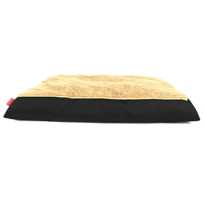 Gauty Cama Redonda para Perros y Gatos  Tela Impermeable y pelo - Negro y beige, , large Imagen numero 1