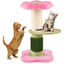 COSTWAY &Aacute;rbol Rascador para Gatos 60cm, Dise&ntilde;o Flores, Torre Peque&ntilde;a para Gatitos con Cama Acolchada de Tela Plush, Poste Rascador de Sisal, Bola Colgante, &Aacute;rbol Pequ&ntilde;o para Gatos, Interior (Rosa), , large indicador imagen numero 1