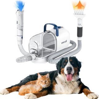 Oneisall Kit de aseo canino 8 en 1 Aspirador y recortador para Gatos y perros