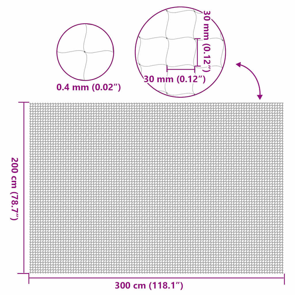 vidaXL Red transparente para gatos, 6x3 m, nailon, , large Imagen numero 11