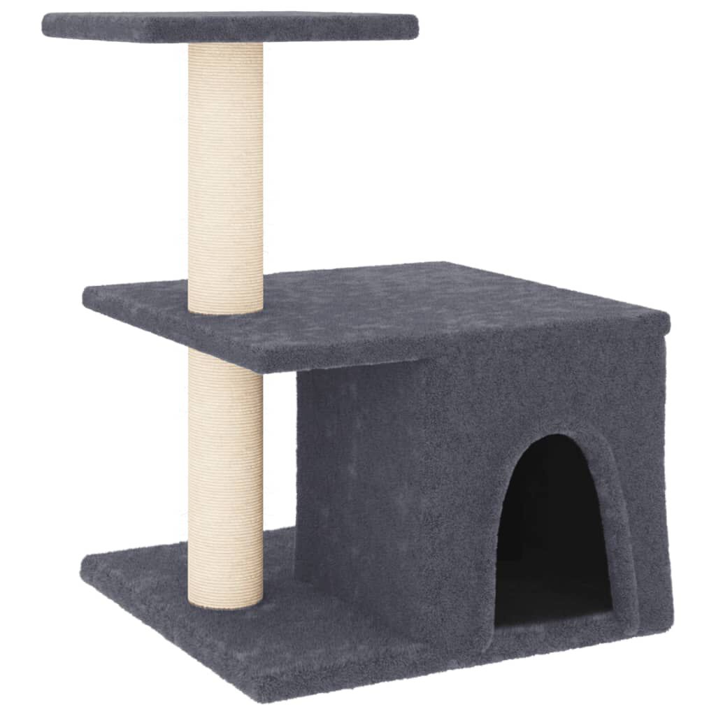 vidaXL Rascador para gatos con postes de sisal gris oscuro 48 cm, , large Imagen numero 1