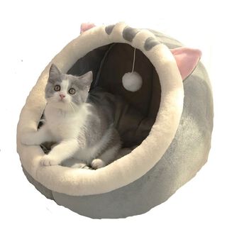 Petplus Cama Cueva Para Gato Con Bola De Juego