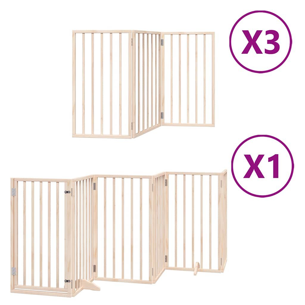 Vidaxl Puerta para Perros Plegable Paneles Puerta para Mascotas Madera de &Aacute;lamo, , large Imagen numero 1