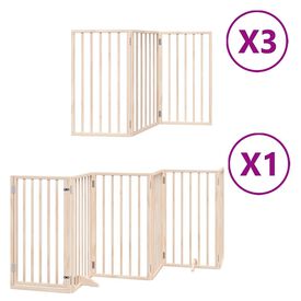 Vidaxl Puerta para Perros Plegable Paneles Puerta para Mascotas Madera de Álamo