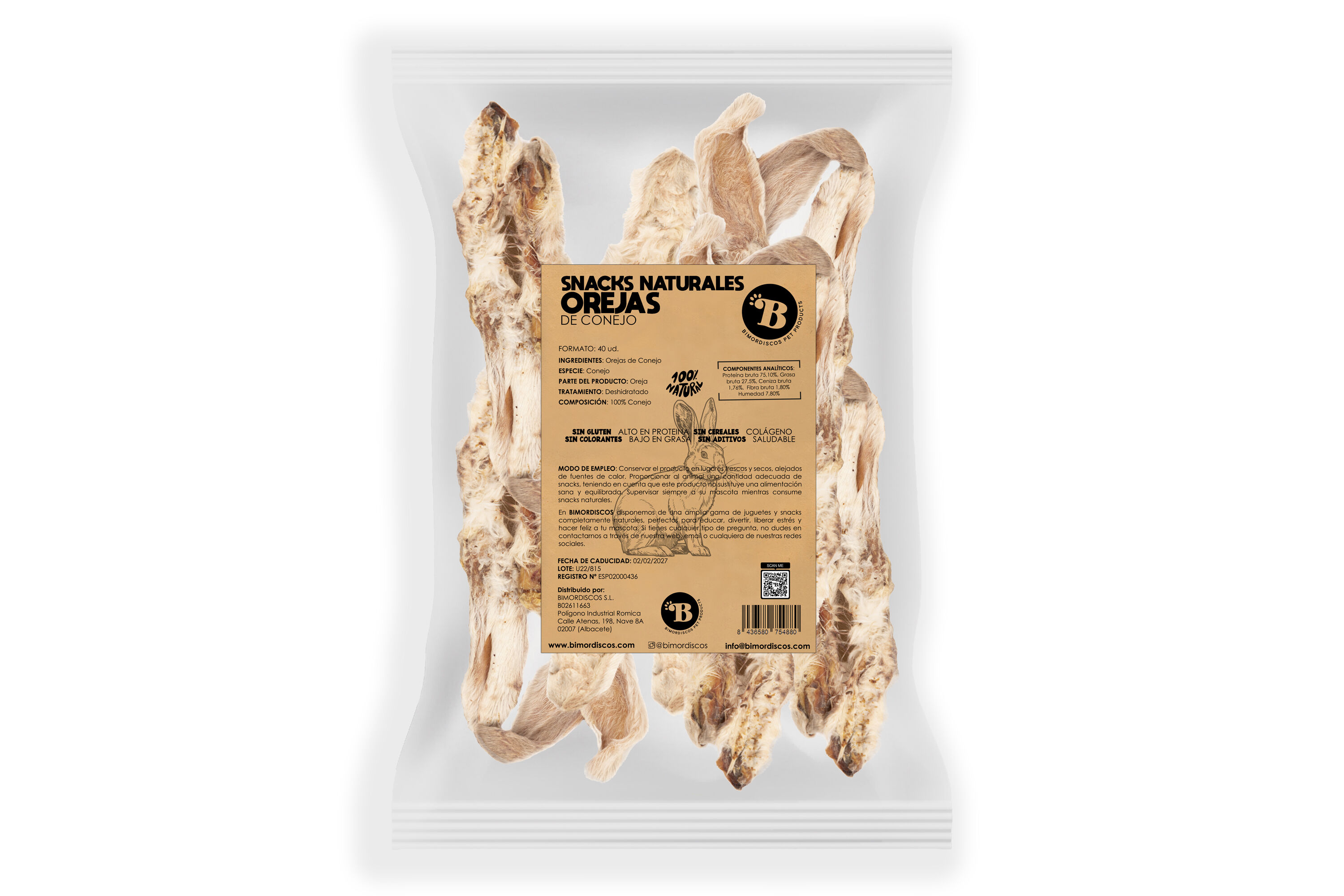 BIMORDISCOS Orejas de conejo para perros y gatos (40 uds.), , large Imagen numero 1