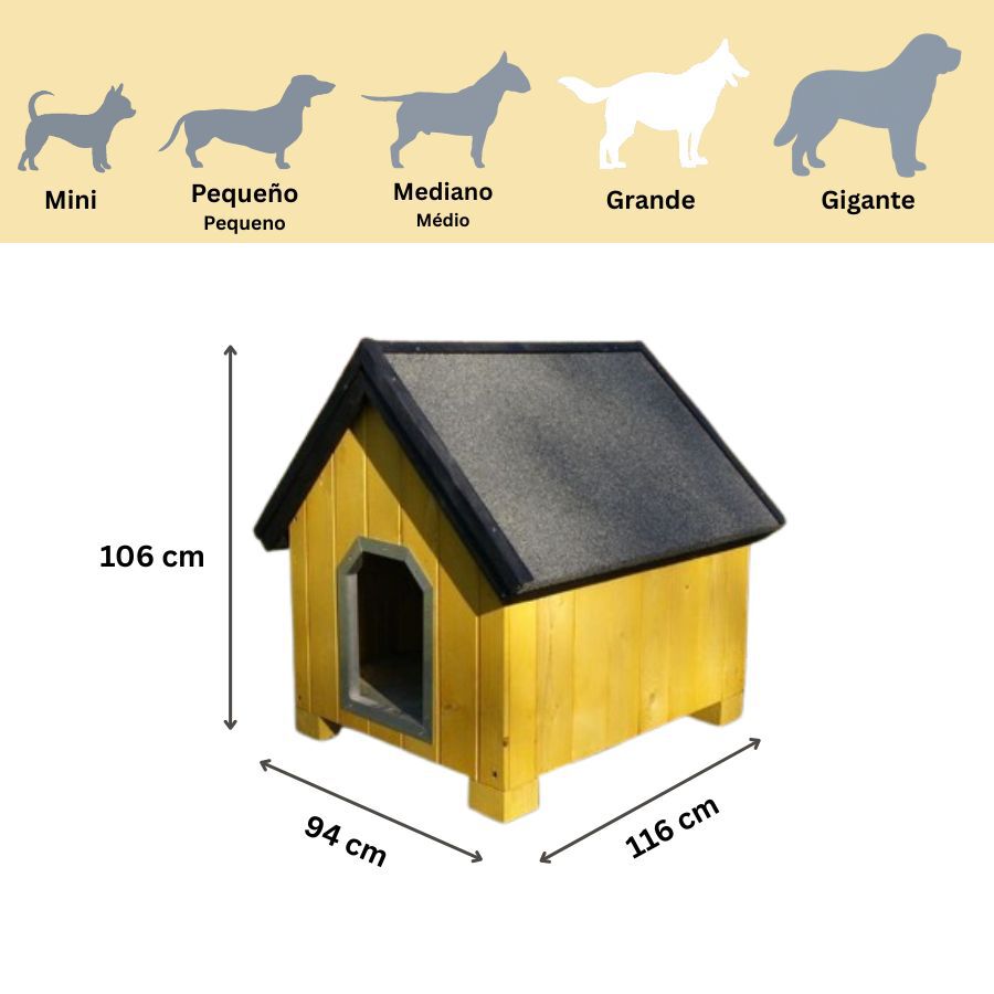 TK-Pet Alpine Caseta de Madera Amarilla para perros, , large Imagen numero 4