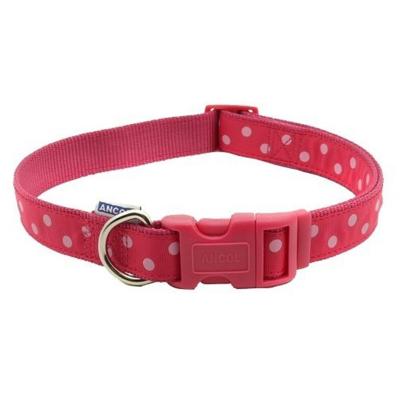 Collar ajustable estampado de lunares para perros color Rosa, , large image number null