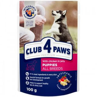 Club 4 Paws Pienso húmedo para cachorros Pollo en gelatina