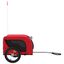 vidaXL Remolque de bicicleta para perros hierro tela Oxford rojo negro, , large indicador imagen numero 4