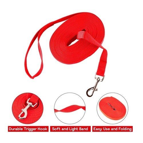 Edipets correa de adiestramiento larga de naylon roja para perros thumbnail