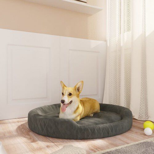 Vidaxl cama redonda acolchada gris oscuro para perros, , large Imagen numero 2