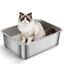 Nobleza Arenero de Acero Inoxidable para Gatos XXL &ndash; 70&times;50&times;15 cm, Borde Alto, Antideslizante &ndash; No Absorbe Olores &ndash; Ideal para Gatos Muy Grandes y M&uacute;ltiples Mascotas, , large indicador imagen numero 6