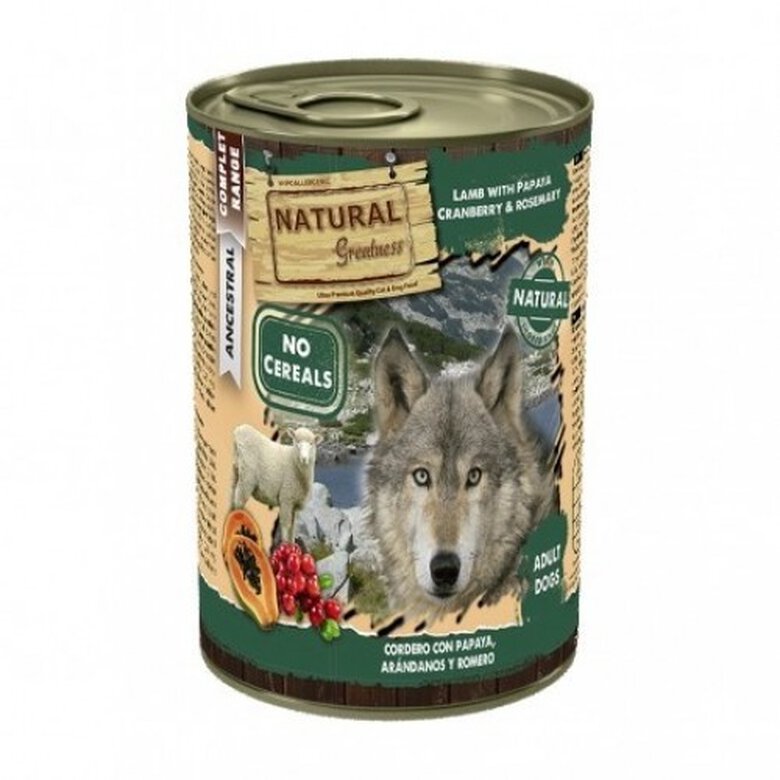Pack de 6 latas de comida húmeda para perros sabor Cordero, , large image number null