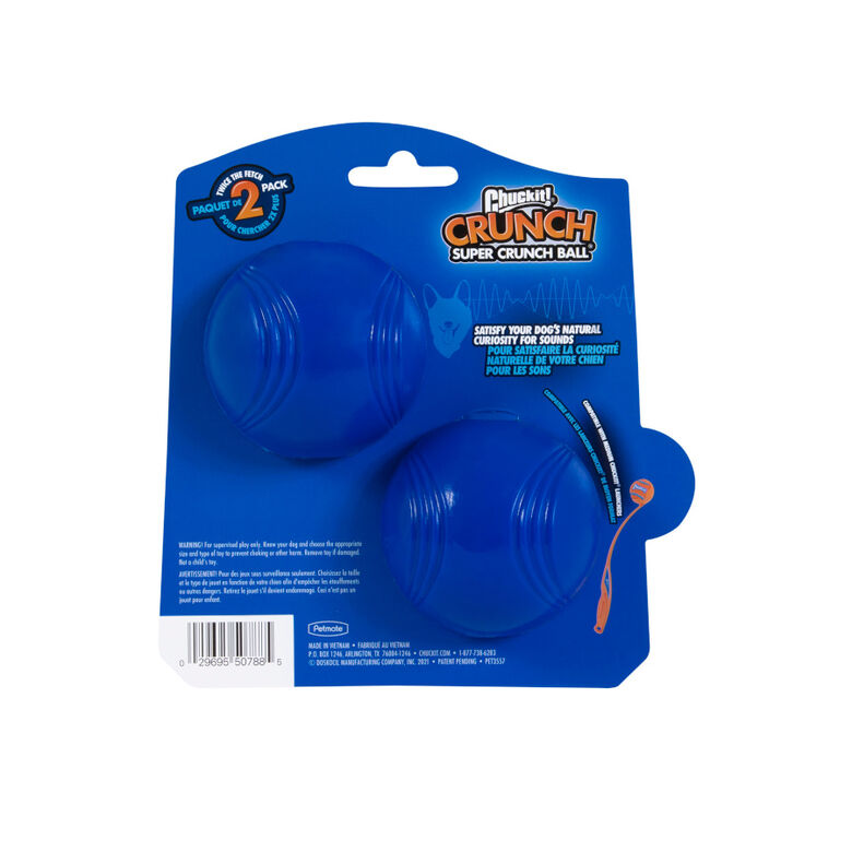 Chuckit! Crunch Pelota con Sonido para perros – Pack 2 thumbnail