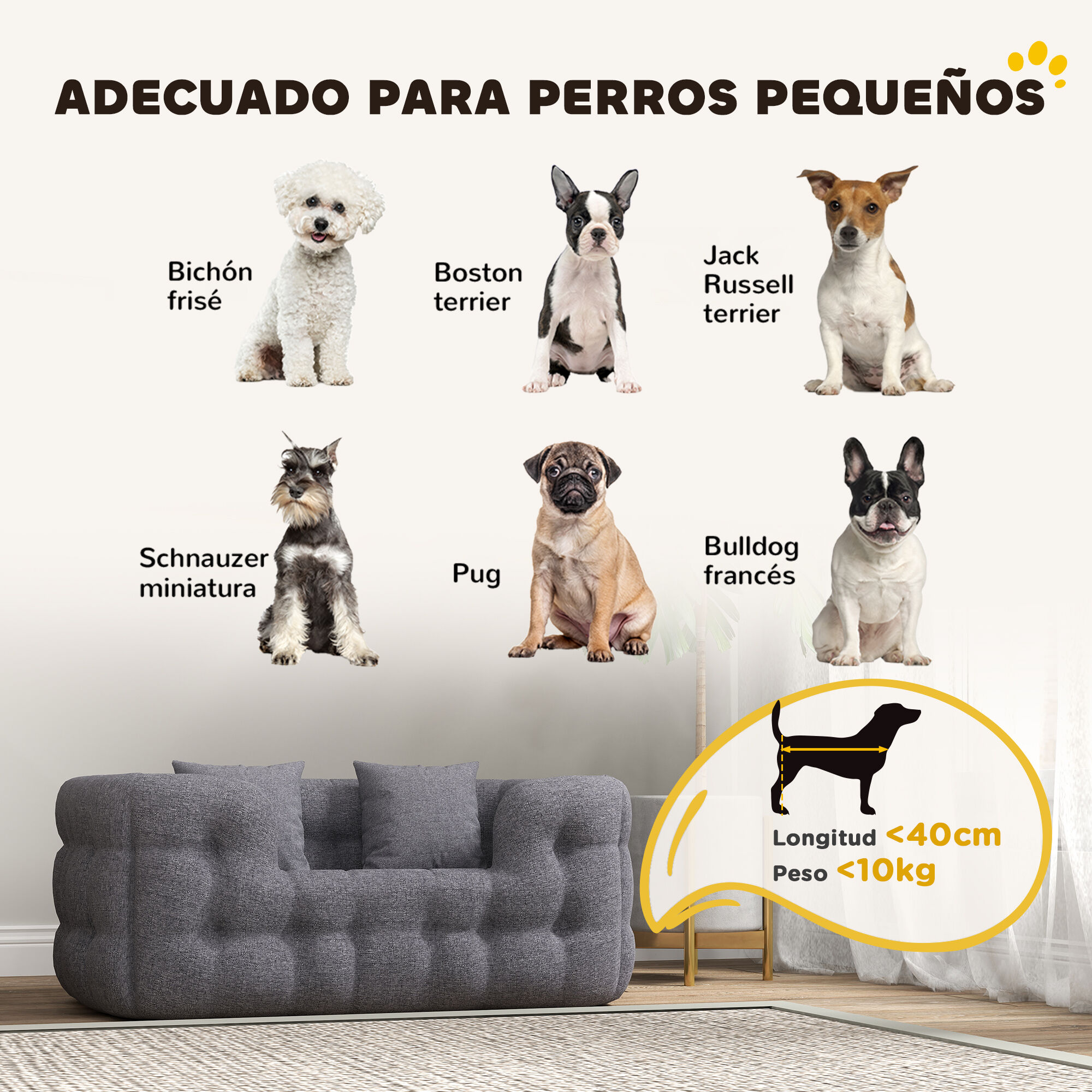 PawHut Cama para Mascotas Gris, , large Imagen numero 4