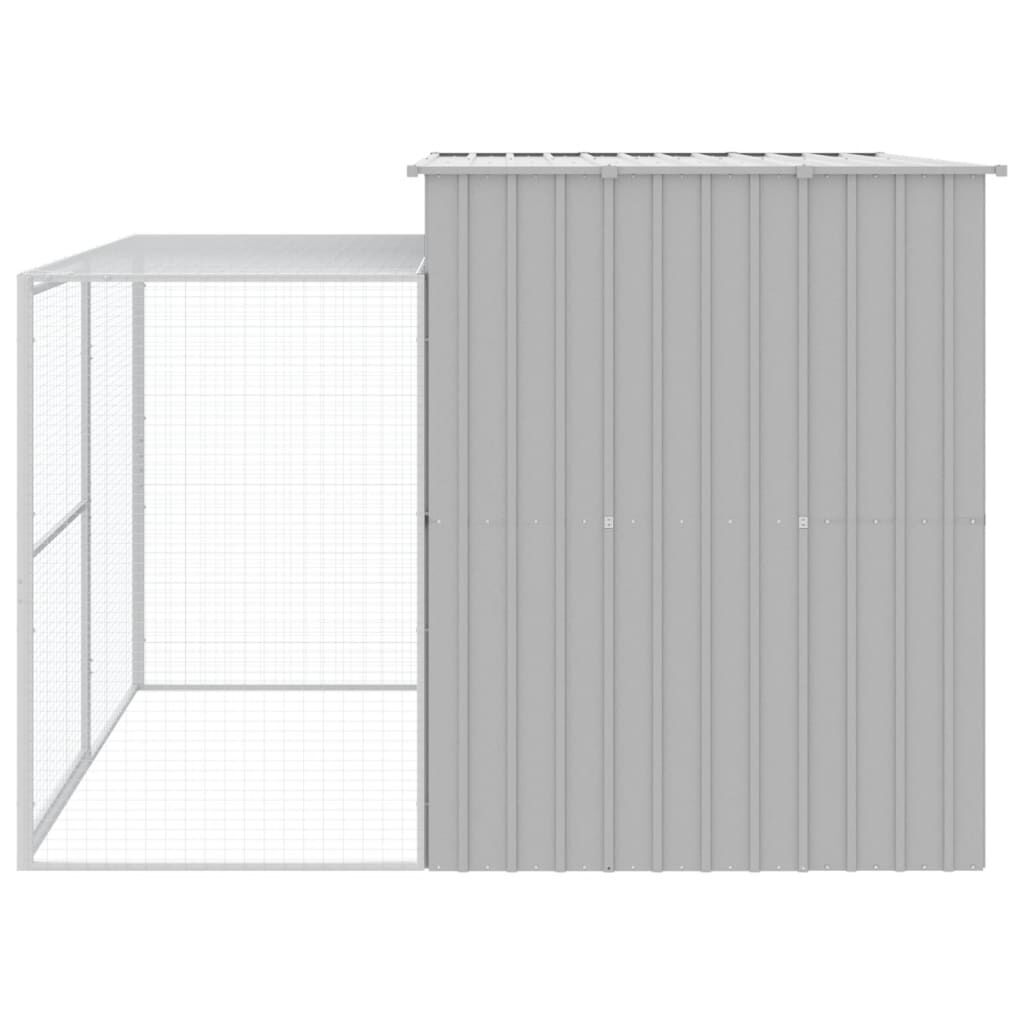 vidaXL Caseta perros corral acero galvanizado gris claro 214x865x181cm, , large Imagen numero 12