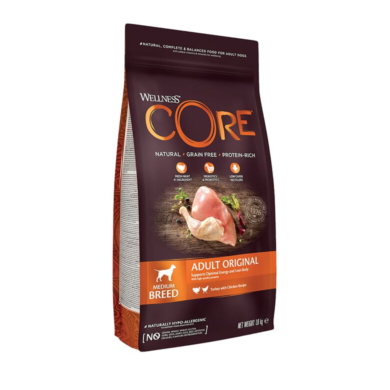 10 kg Wellness Core Adult Medium Original Pavo y Pollo pienso para perros