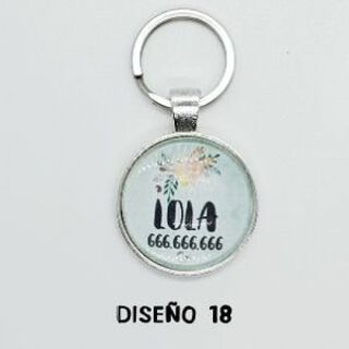Chapa identificativa flores para perros color Verde agua
