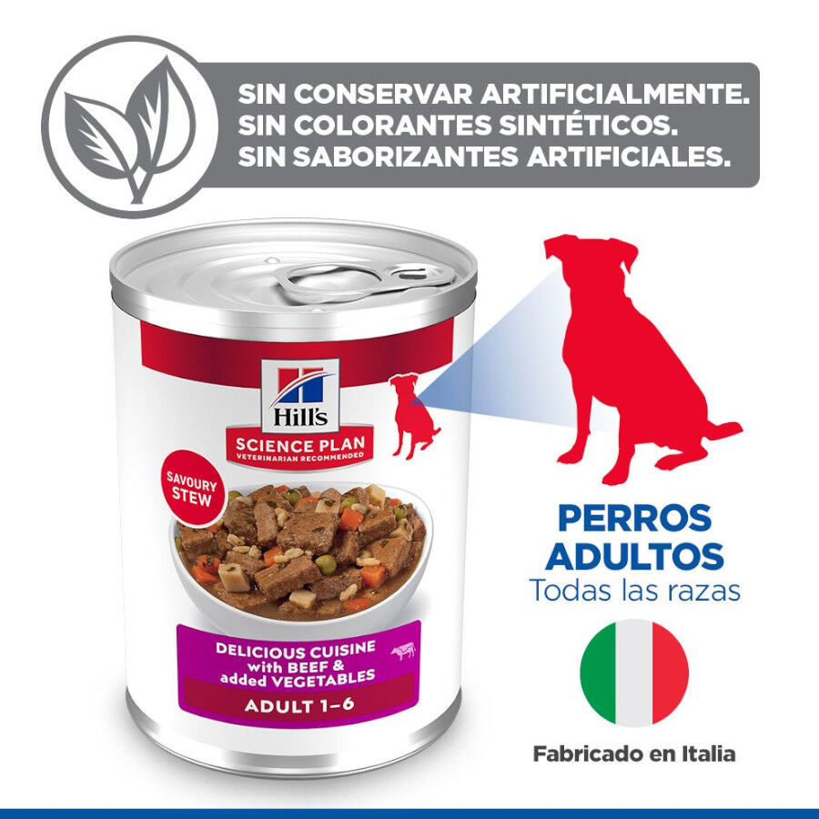 363 g Hill's Science Plan Adult Estofado con vacuno y verduras lata para perros, , large Imagen numero 3