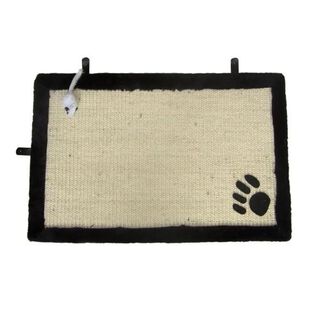 AIME rascador alfombra con juguete colgante beige para gatos