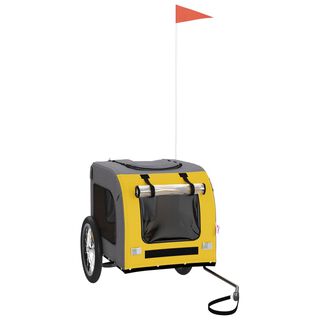 Vida XL Remolde de Bicicleta Amarillo y Gris para perros