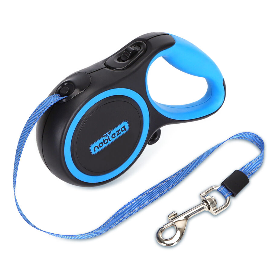 Nobleza Correa Perro Extensible, Correa de Perro retr&aacute;ctil de 360&deg; sin enredos, Cinta Flexible para Adiestramiento y Paseo, para Perros Peque&ntilde;os, Medianos (Azul, 3 Metros), , large Imagen numero 1