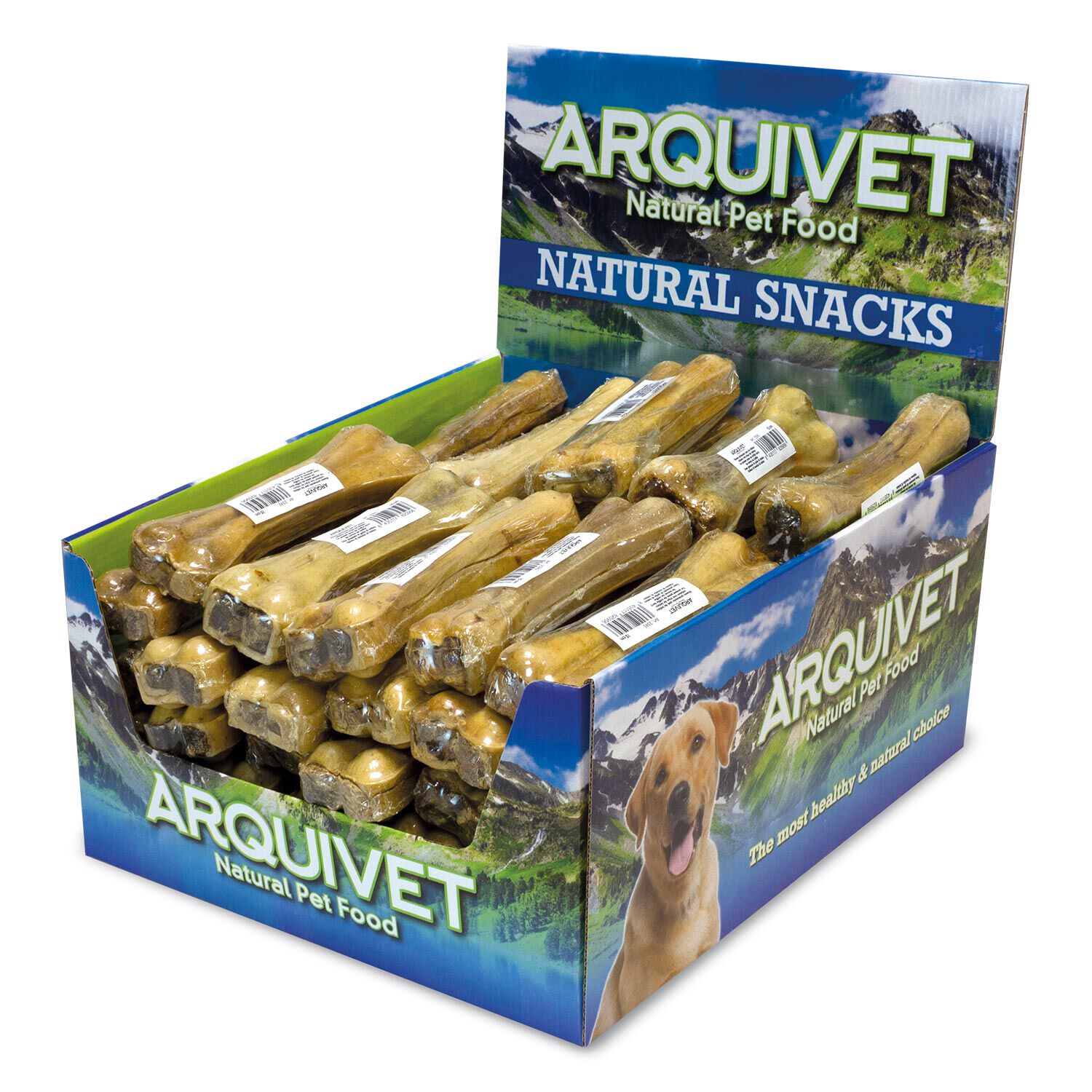 Arquivet Hueso prensado piel de búfalo relleno con tripa de búfalo para Perros thumbnail