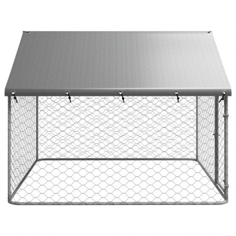 VidaXL Perrera Exterior Plateada para perros, , large image number null