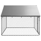 VidaXL Perrera Exterior Plateada para perros, , large image number null