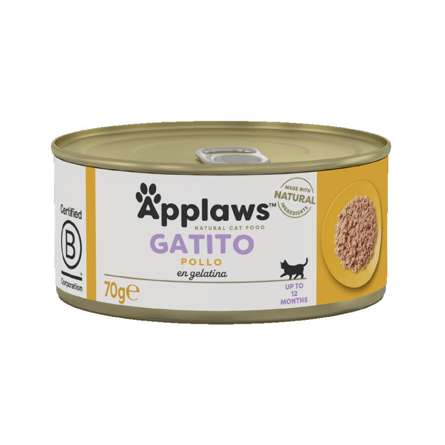 70 g Applaws Kitten Pollo en Gelatina lata para gatos, , large Imagen numero 1