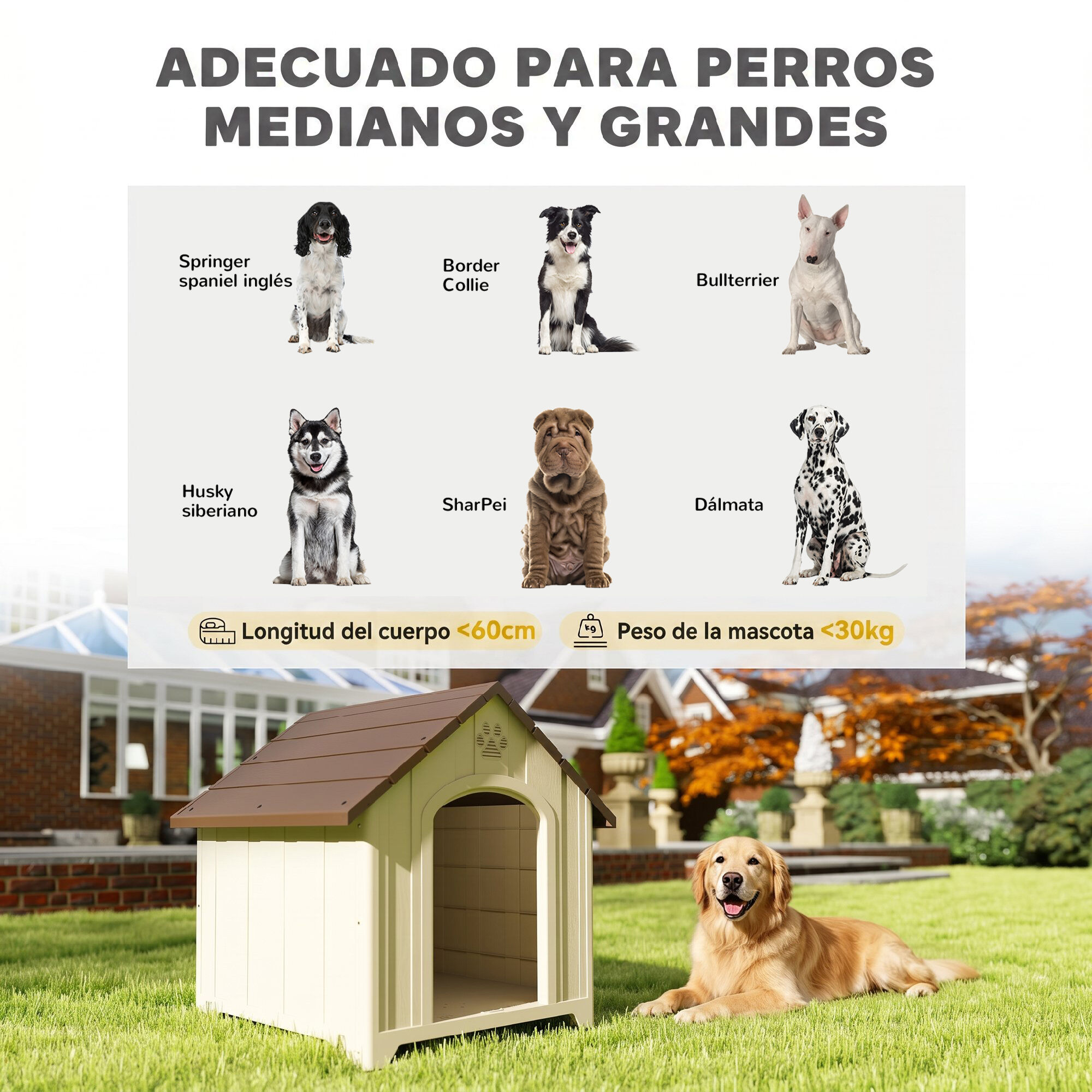PawHut Caseta para Perro Beige, , large Imagen numero 10