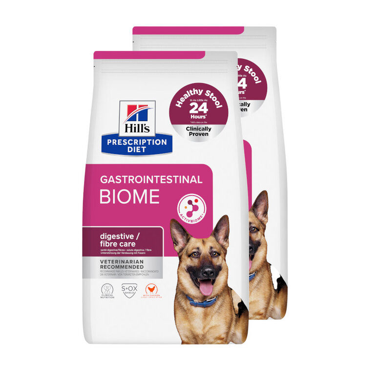 2 x 10 kg Hill's Prescription Diet Gastrointestinal Biome Pollo pienso para perros ¡Pack ahorro!