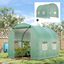 Outsunny Conjunto de Invernadero de T&uacute;nel y Cubierta de Repuesto con 4 Ventanas y Puerta Anti-UV para Cultivos Plantas Flores en Jard&iacute;n Terraza 2,5x2x2 m Verde, , large indicador imagen numero 2