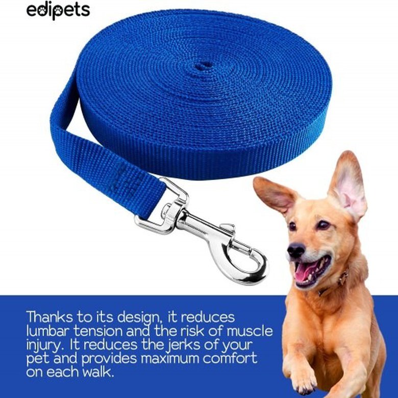 Edipets correa de adiestramiento extensible de nylon azul oscuro para perros, , large image number null
