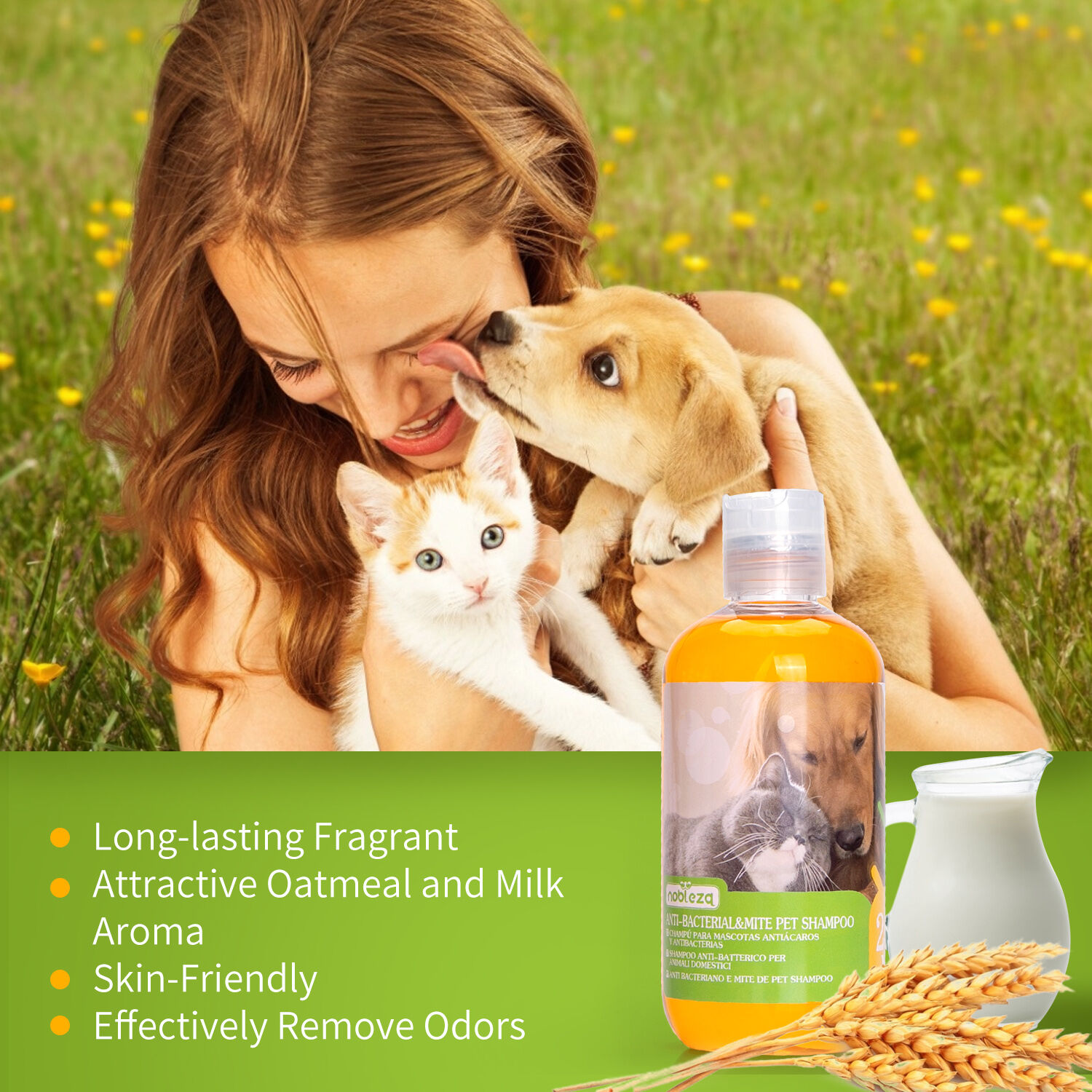 Nobleza &ndash; Champ&uacute; antipulgas para Perros Gatos, Anti-Pulgas y Anti-Acaros - Seguro y no irritante (250ml), , large Imagen numero 3