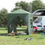 Outsunny Carpa Plegable Gazebo 2x2 m Cenador de Jardín con 4 Paredes Laterales Tela Oxford 2 Puertas 2 Ventanas y Bolsa de Transporte Impermeable para Exterior Terraza Camping Fiestas Verde, , large indicador imagen numero 2
